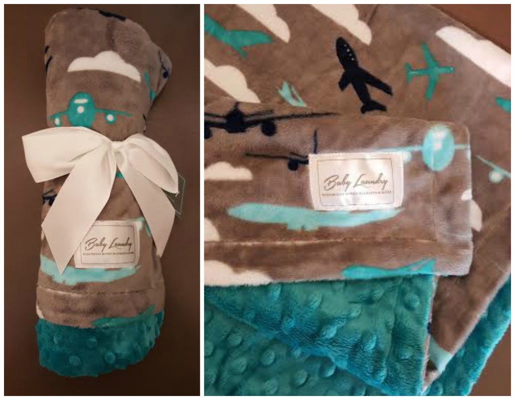 Planes/Teal Bump Baby Blanket