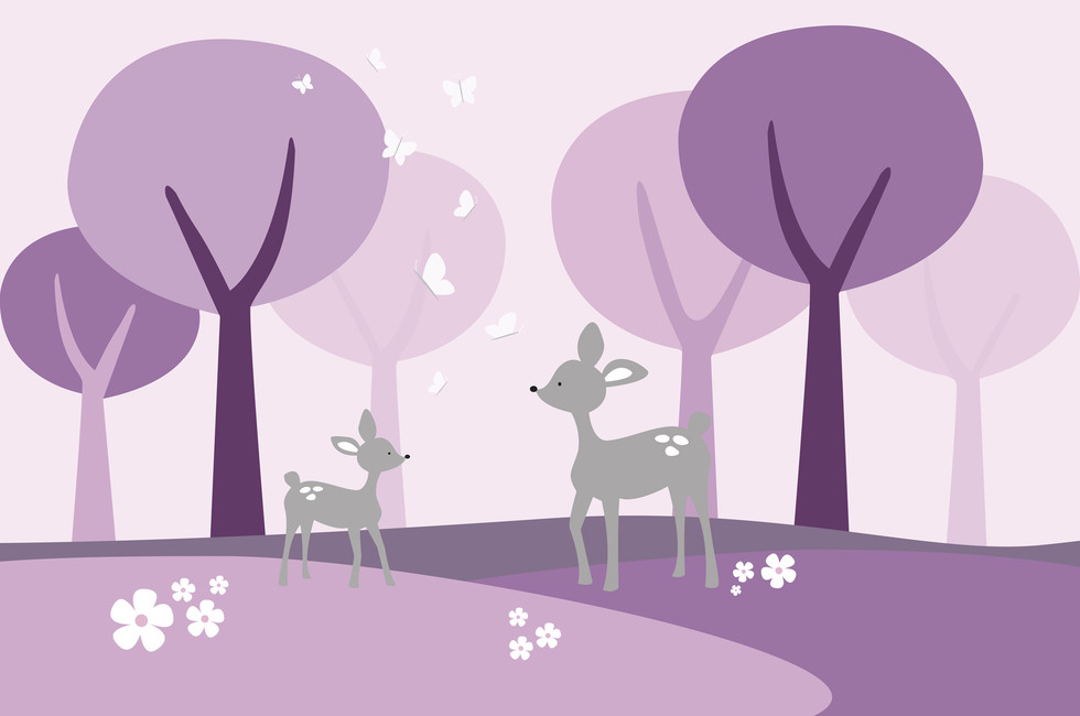 deer-in-woods-purple